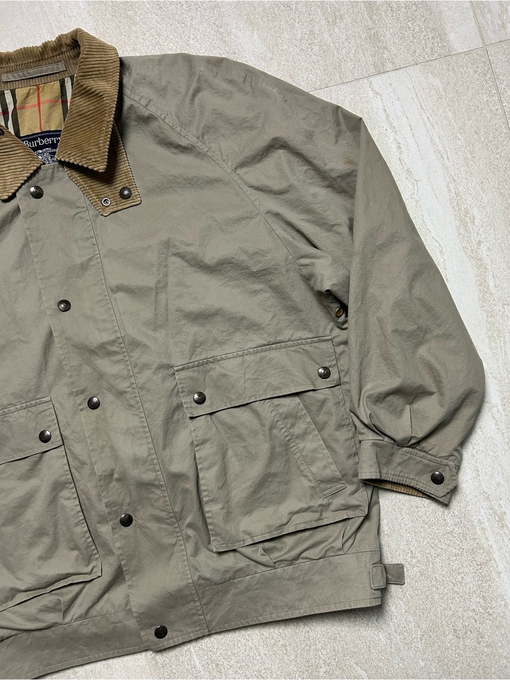 VINTAGE BURBERRYS FIELD JACKET MENS XL UTILITY BOMBER ZIP NOVA CHECK PLAID RARE - Picture 4 of 15